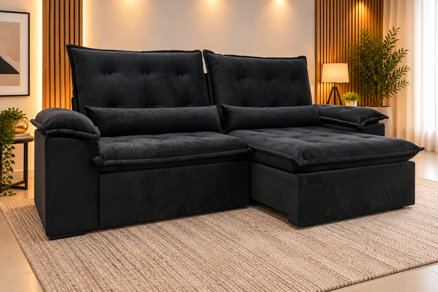 Sofá Tijuca 2 Lugares — Retrátil e Reclinável Premium | 1,80m a 2,50m