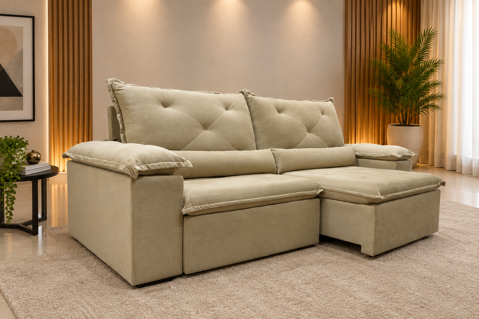 Sofá Athenas 2 Lugares — Retrátil e Reclinável Premium | 1,60m à 2,50m
